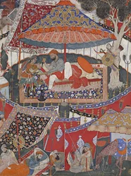 Eine Seite des Dastan-i Amir Hamza (Hamzanama)